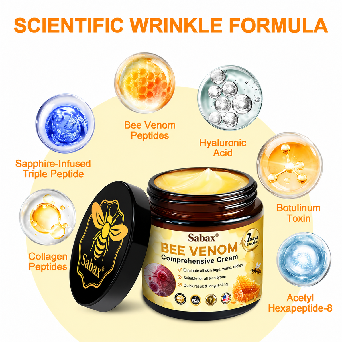 Made and Shipped from USA  🎉🎉🎉𝑺𝒂𝙗𝙖𝙭® Bee Venom Comprehensive Cream  LAST DAY 80% OFF(Sagging Skin, Fine Lines, Loss of Firmness, Flat Bust, Drooping Hips, and More)