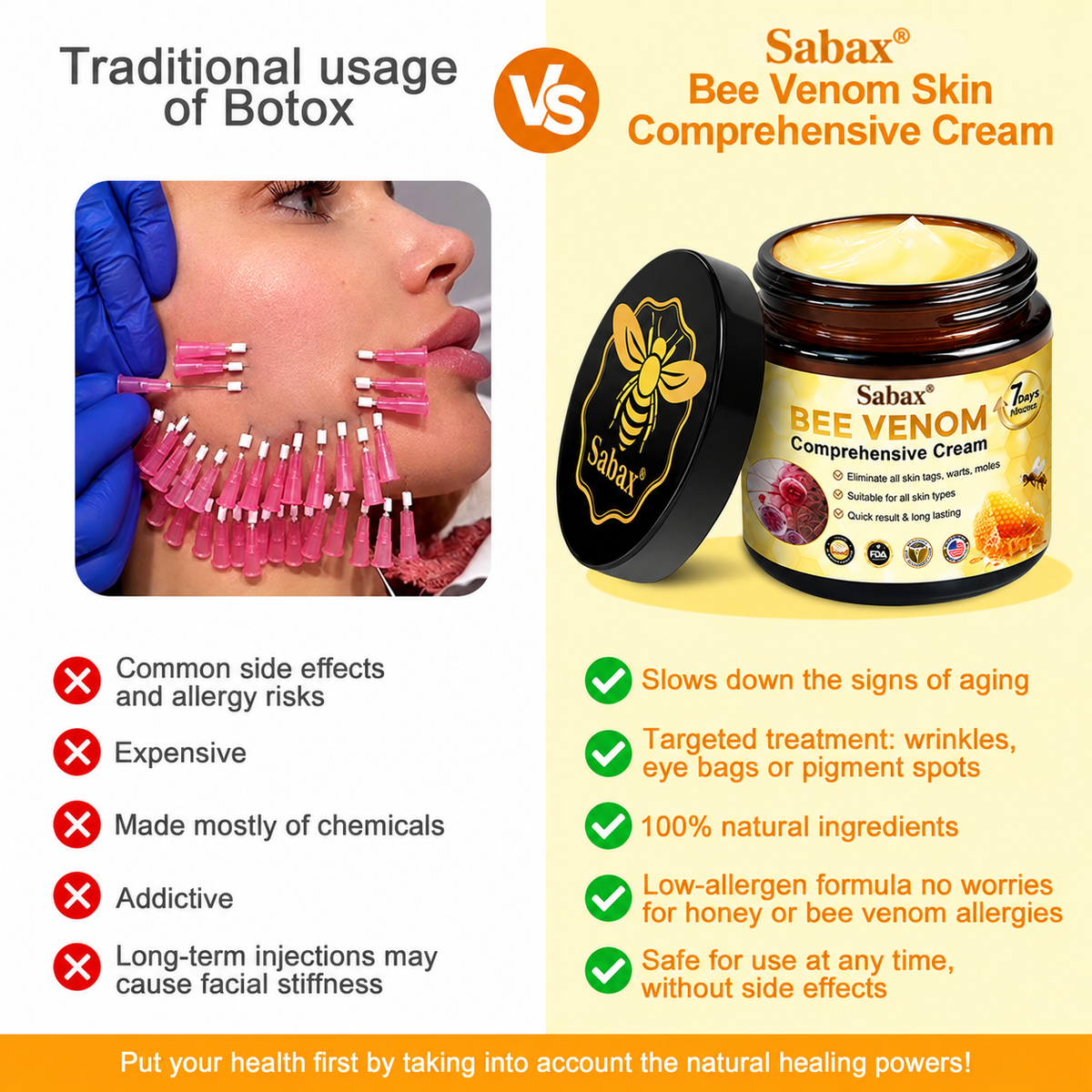 Made and Shipped from USA  🎉🎉🎉𝑺𝒂𝙗𝙖𝙭® Bee Venom Comprehensive Cream  LAST DAY 80% OFF(Sagging Skin, Fine Lines, Loss of Firmness, Flat Bust, Drooping Hips, and More)