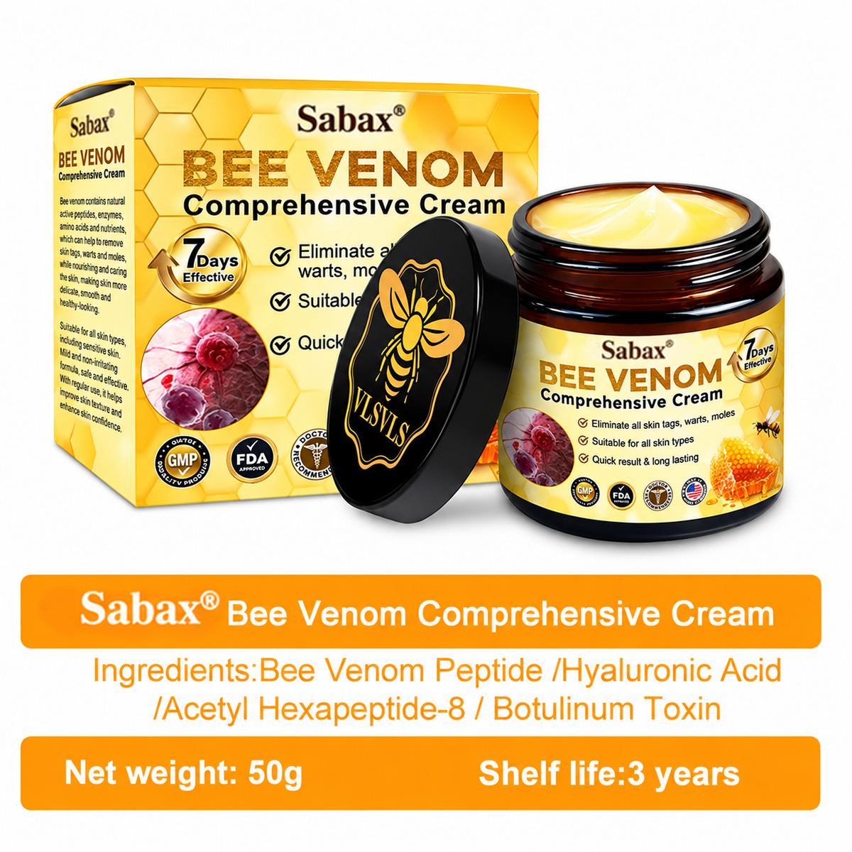 Made and Shipped from USA  🎉🎉🎉𝑺𝒂𝙗𝙖𝙭® Bee Venom Comprehensive Cream  LAST DAY 80% OFF(Sagging Skin, Fine Lines, Loss of Firmness, Flat Bust, Drooping Hips, and More)