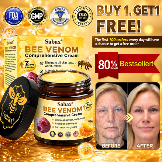 Made and Shipped from USA  🎉🎉🎉𝑺𝒂𝙗𝙖𝙭® Bee Venom Comprehensive Cream  LAST DAY 80% OFF(Sagging Skin, Fine Lines, Loss of Firmness, Flat Bust, Drooping Hips, and More)