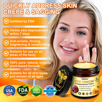 Made and Shipped from USA  🎉🎉🎉𝑺𝒂𝙗𝙖𝙭® Bee Venom Comprehensive Cream  LAST DAY 80% OFF(Sagging Skin, Fine Lines, Loss of Firmness, Flat Bust, Drooping Hips, and More)