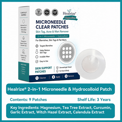 𝑯𝒆𝒂𝒍𝒓𝒊𝒛𝒆® 👩‍⚕️👩‍⚕️ 2-𝒊𝒏-1 𝑴𝒊𝒄𝒓𝒐𝒏𝒆𝒆𝒅𝒍𝒆 & 𝑯𝒚𝒅𝒓𝒐𝒄𝒐𝒍𝒍𝒐𝒊𝒅 𝑷𝒂𝒕𝒄𝒉 | 𝑹𝒆𝒎𝒐𝒗𝒆𝒔 𝑹𝒂𝒊𝒔𝒆𝒅 𝑴𝒐𝒍𝒆𝒔, 𝑨𝒄𝒏𝒆, 𝑭𝒍𝒂𝒕 𝑾𝒂𝒓𝒕𝒔 & 𝑺𝒌𝒊𝒏 𝑻𝒂𝒈𝒔 | 𝑯𝒆𝒍𝒑𝒔 𝑰𝒎𝒑𝒓𝒐𝒗𝒆 𝑾𝒓𝒊𝒏𝒌𝒍𝒆𝒔, 𝑺𝒄𝒂𝒓𝒔 & 𝑩𝒍𝒆𝒎𝒊𝒔𝒉𝒆𝒔 | 𝑰𝒏𝒗𝒊𝒔𝒊𝒃𝒍𝒆 𝑷𝒂𝒕𝒄𝒉𝒆𝒔 𝒇𝒐𝒓 𝑭𝒂𝒄𝒆 & 𝑩𝒐𝒅𝒚