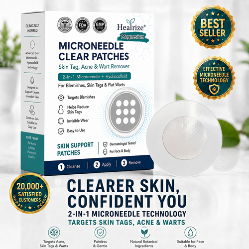𝑯𝒆𝒂𝒍𝒓𝒊𝒛𝒆® 👩‍⚕️👩‍⚕️ 2-𝒊𝒏-1 𝑴𝒊𝒄𝒓𝒐𝒏𝒆𝒆𝒅𝒍𝒆 & 𝑯𝒚𝒅𝒓𝒐𝒄𝒐𝒍𝒍𝒐𝒊𝒅 𝑷𝒂𝒕𝒄𝒉 | 𝑹𝒆𝒎𝒐𝒗𝒆𝒔 𝑹𝒂𝒊𝒔𝒆𝒅 𝑴𝒐𝒍𝒆𝒔, 𝑨𝒄𝒏𝒆, 𝑭𝒍𝒂𝒕 𝑾𝒂𝒓𝒕𝒔 & 𝑺𝒌𝒊𝒏 𝑻𝒂𝒈𝒔 | 𝑯𝒆𝒍𝒑𝒔 𝑰𝒎𝒑𝒓𝒐𝒗𝒆 𝑾𝒓𝒊𝒏𝒌𝒍𝒆𝒔, 𝑺𝒄𝒂𝒓𝒔 & 𝑩𝒍𝒆𝒎𝒊𝒔𝒉𝒆𝒔 | 𝑰𝒏𝒗𝒊𝒔𝒊𝒃𝒍𝒆 𝑷𝒂𝒕𝒄𝒉𝒆𝒔 𝒇𝒐𝒓 𝑭𝒂𝒄𝒆 & 𝑩𝒐𝒅𝒚