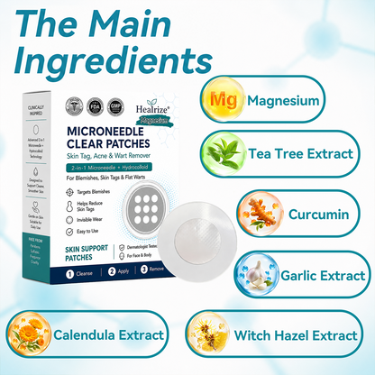 𝑯𝒆𝒂𝒍𝒓𝒊𝒛𝒆® 👩‍⚕️👩‍⚕️ 2-𝒊𝒏-1 𝑴𝒊𝒄𝒓𝒐𝒏𝒆𝒆𝒅𝒍𝒆 & 𝑯𝒚𝒅𝒓𝒐𝒄𝒐𝒍𝒍𝒐𝒊𝒅 𝑷𝒂𝒕𝒄𝒉 | 𝑹𝒆𝒎𝒐𝒗𝒆𝒔 𝑹𝒂𝒊𝒔𝒆𝒅 𝑴𝒐𝒍𝒆𝒔, 𝑨𝒄𝒏𝒆, 𝑭𝒍𝒂𝒕 𝑾𝒂𝒓𝒕𝒔 & 𝑺𝒌𝒊𝒏 𝑻𝒂𝒈𝒔 | 𝑯𝒆𝒍𝒑𝒔 𝑰𝒎𝒑𝒓𝒐𝒗𝒆 𝑾𝒓𝒊𝒏𝒌𝒍𝒆𝒔, 𝑺𝒄𝒂𝒓𝒔 & 𝑩𝒍𝒆𝒎𝒊𝒔𝒉𝒆𝒔 | 𝑰𝒏𝒗𝒊𝒔𝒊𝒃𝒍𝒆 𝑷𝒂𝒕𝒄𝒉𝒆𝒔 𝒇𝒐𝒓 𝑭𝒂𝒄𝒆 & 𝑩𝒐𝒅𝒚